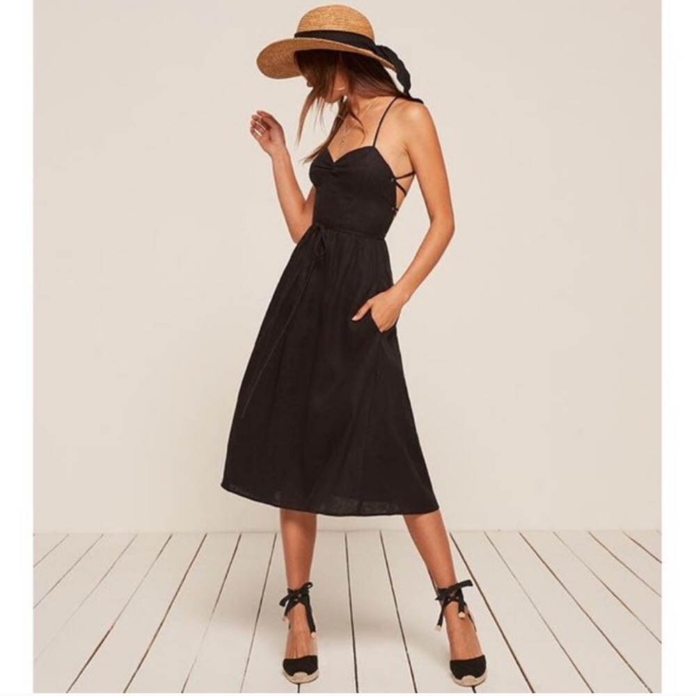 Reformation Linen Pepper Dress - Cocoa